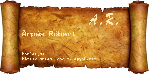 Árpás Róbert névjegykártya